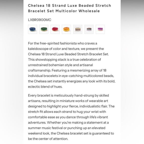 NWT Ink + Alloy Chelsea 18 Strand Luxe Multicolor Beaded Stretch Bracelets - Picture 5 of 5